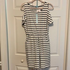 Black and white stopped skirt romper